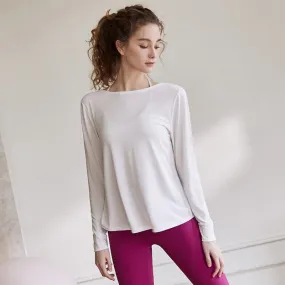 2022 Autumn Winter Fashion Yoga Cover Up Loose Backless Breathable Long Sleeve Gym T shirts