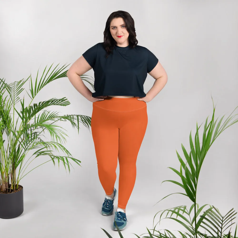 Active Comfort: Women's Plus Size Solid Yoga Pants - Flamingo