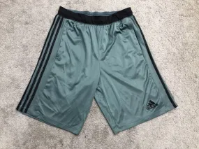 Adidas Shorts Mens Medium Green Athletic Shorts Running Jogging Lightweight