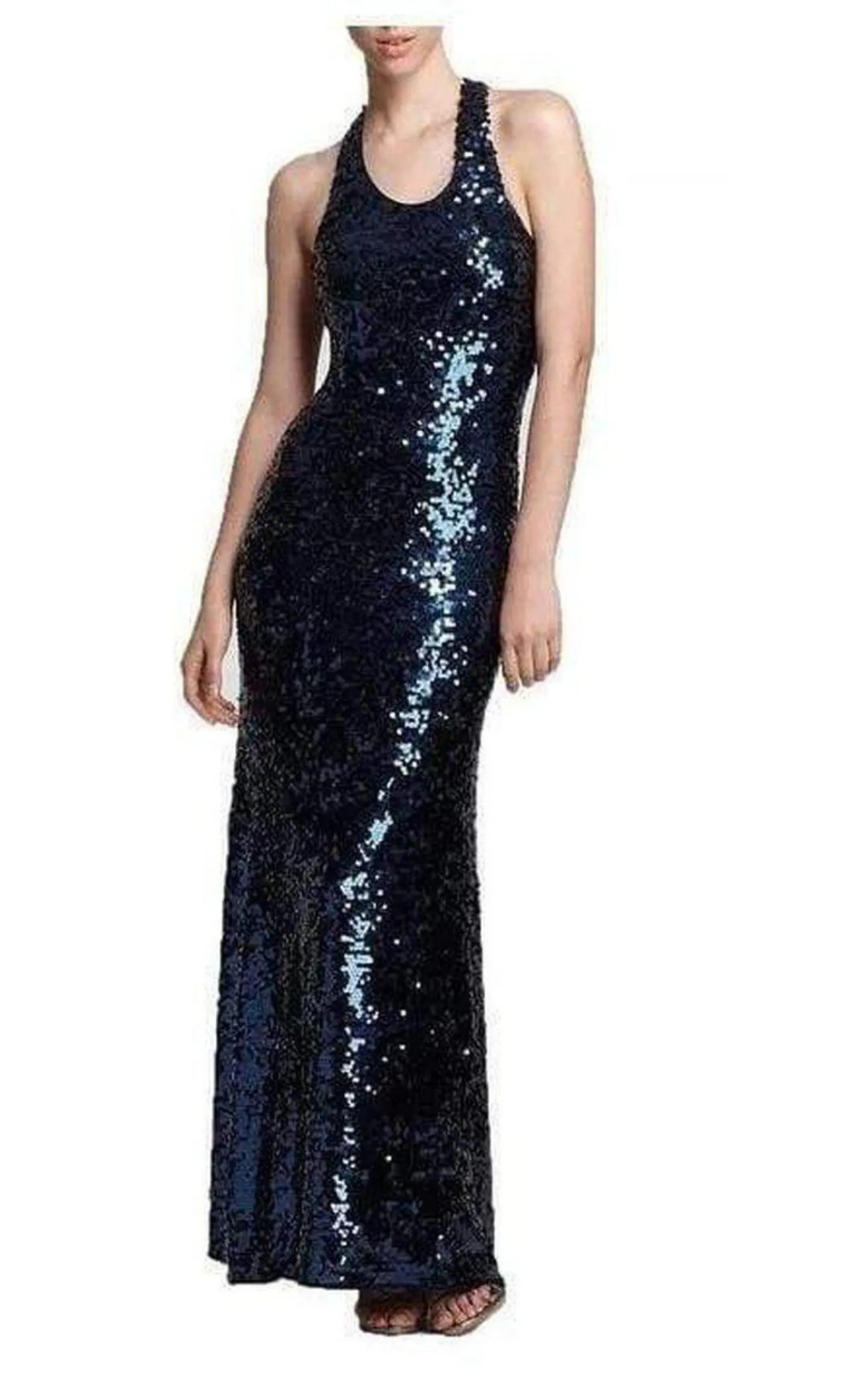 Allure Blue Sequined Maxi Dress