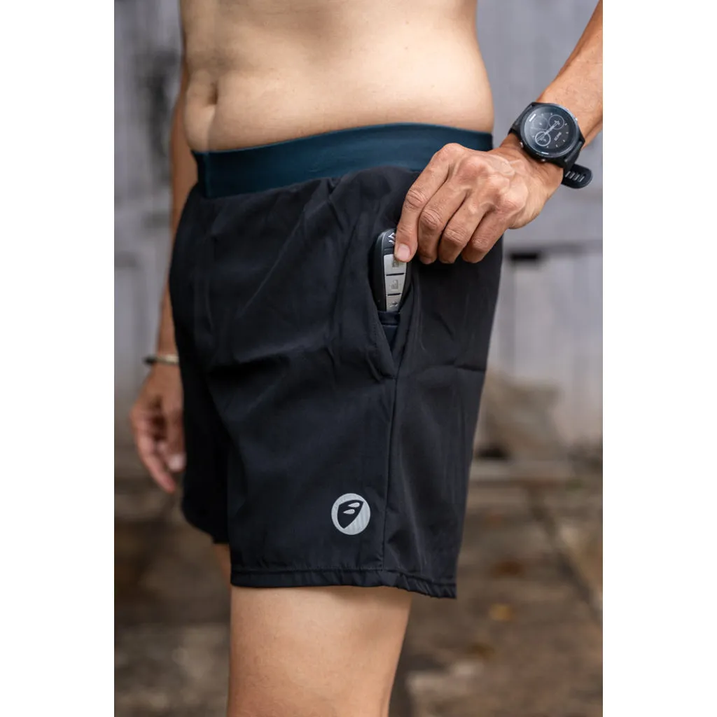 Apace Carbon Men's 5 inch Running Shorts - Black