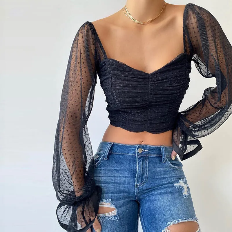 Big V-neck Short Crop Top