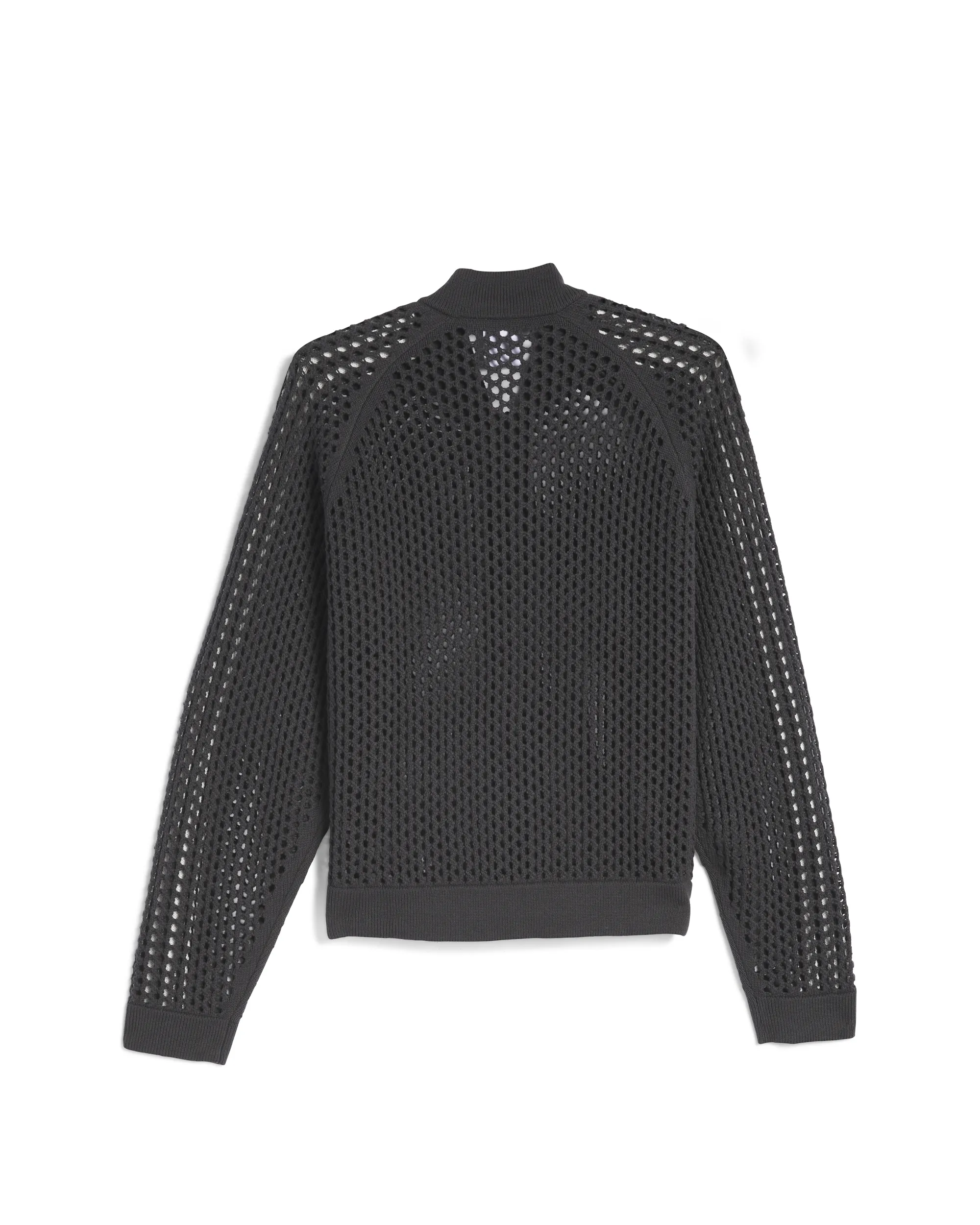 Clot Crochet Track Top - Carbon