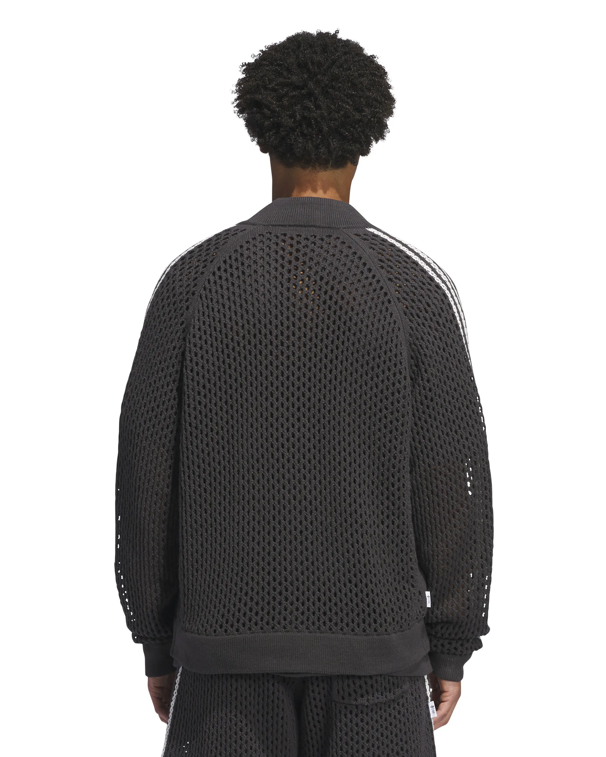 Clot Crochet Track Top - Carbon