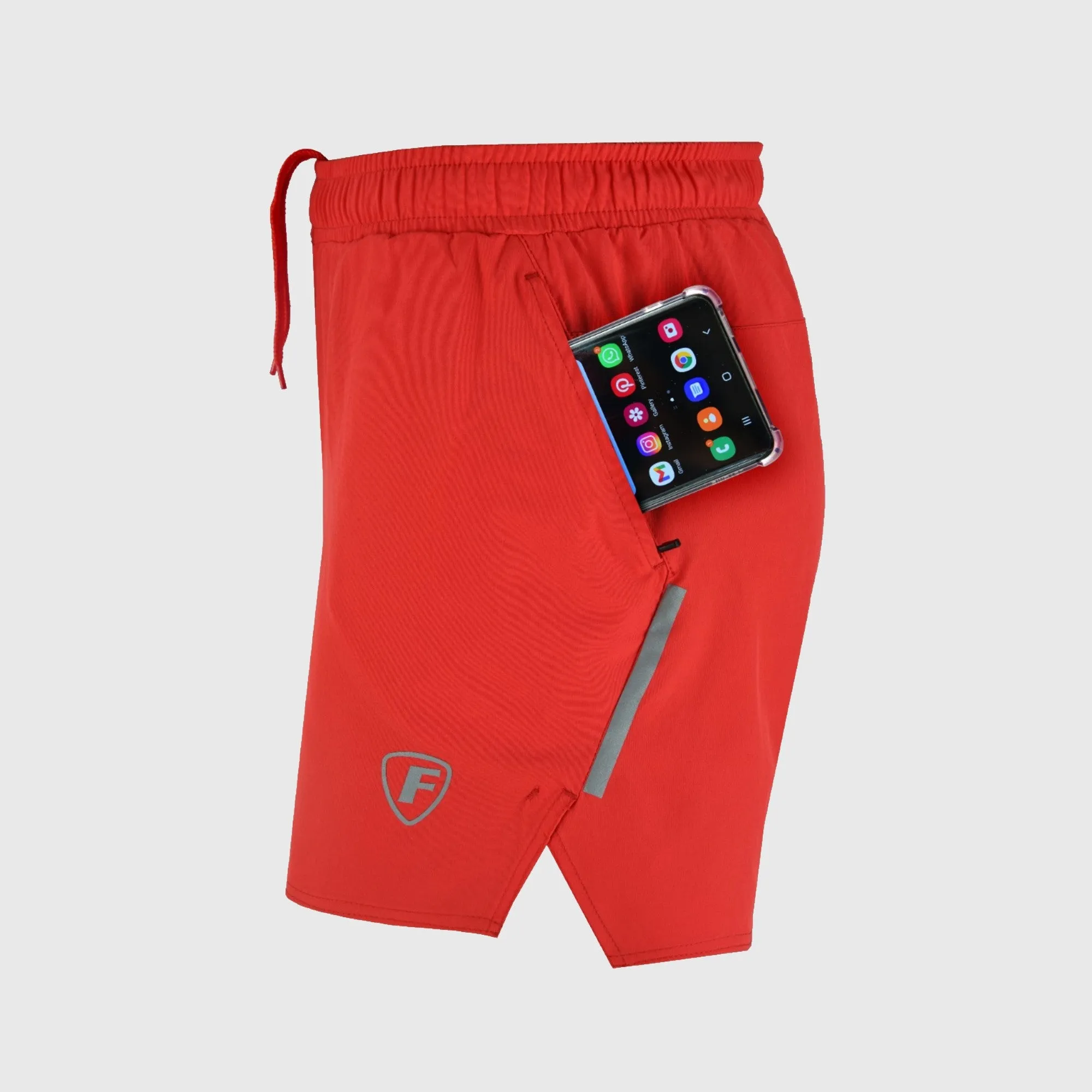 Fdx Men's & Boy's 5" Pro Red Running Shorts