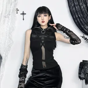 Goth Vintage Harajuku Punk Aesthetic Bandage Crop Top