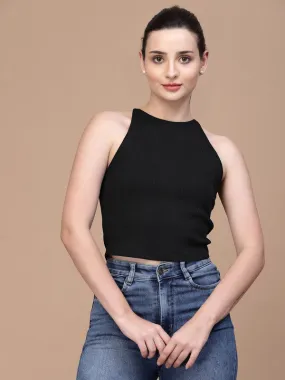 High Neck Odour Free Styled Back Crop Top For Women