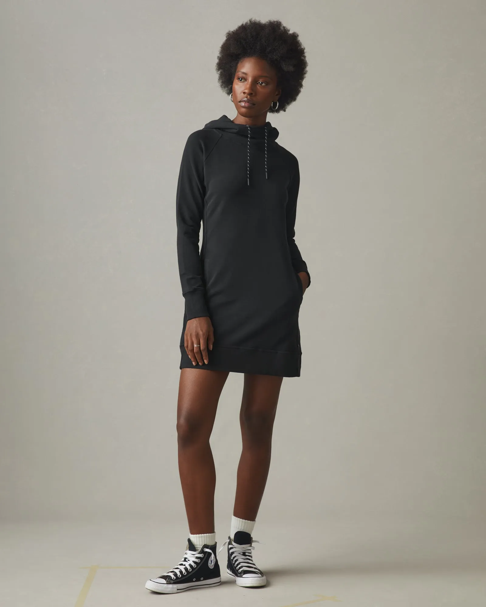 Hoodie Dress - Black