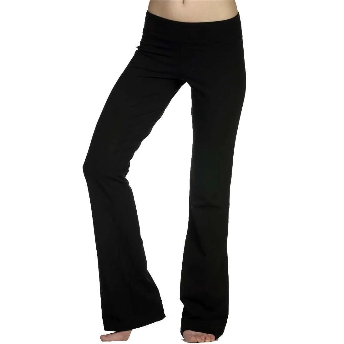 Khanomak Women's Soft Cotton Blend Yoga Flare Leg Pants