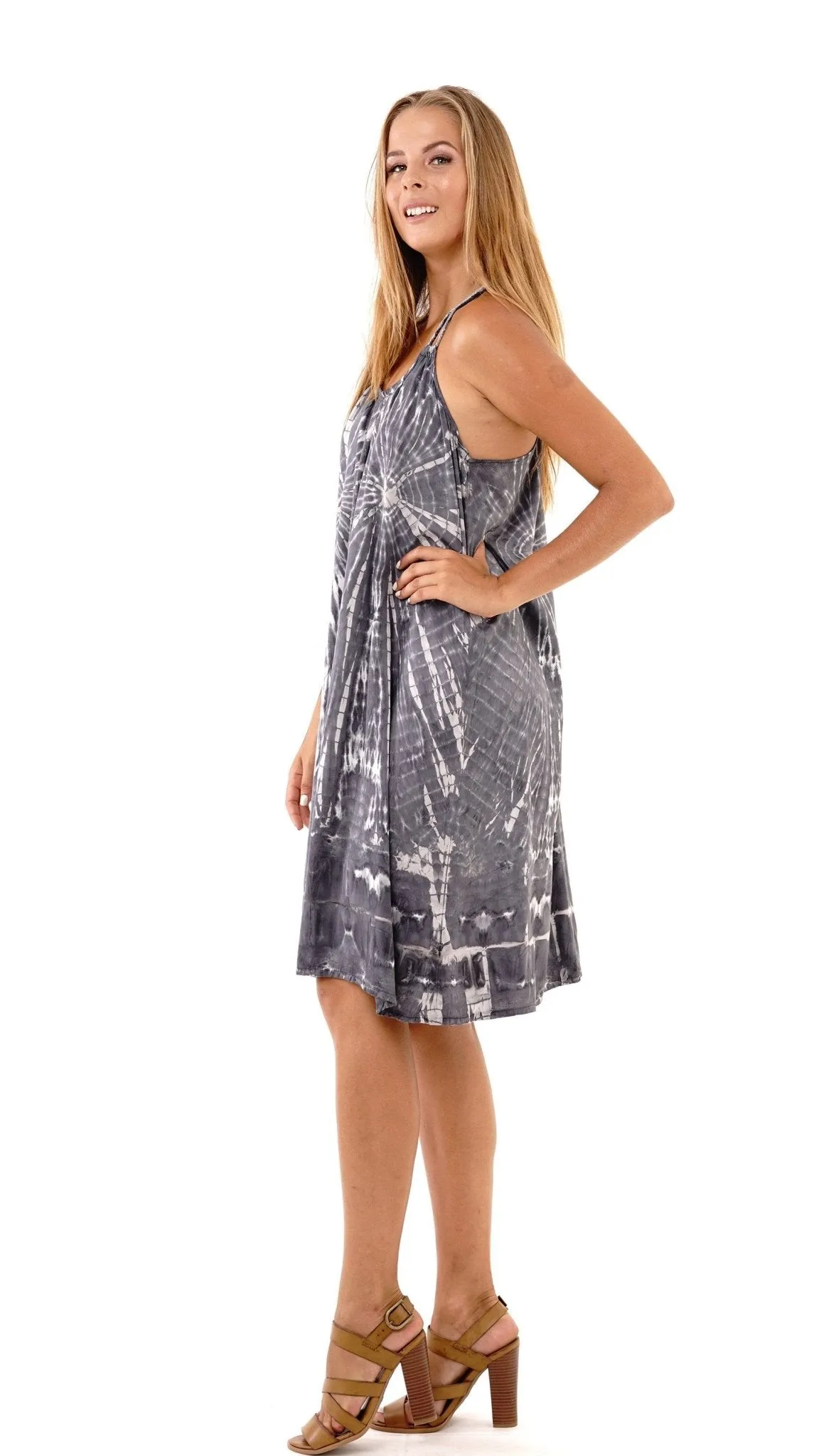 Lilith Tie Dye Batik Short Summer Dress