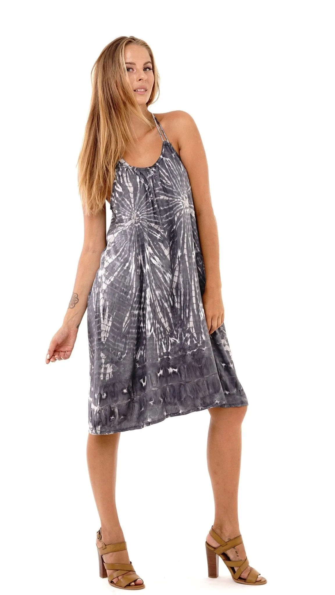 Lilith Tie Dye Batik Short Summer Dress