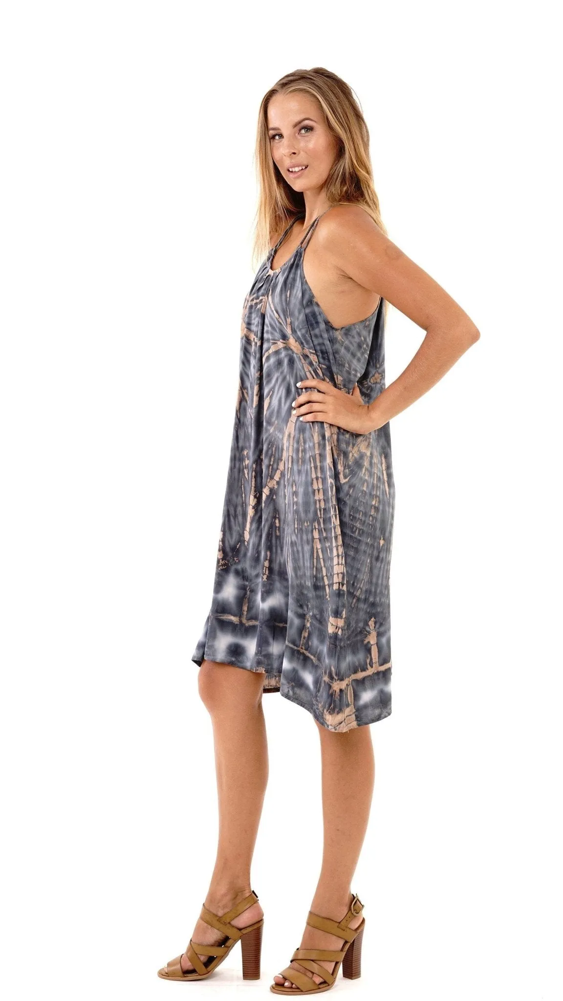 Lilith Tie Dye Batik Short Summer Dress