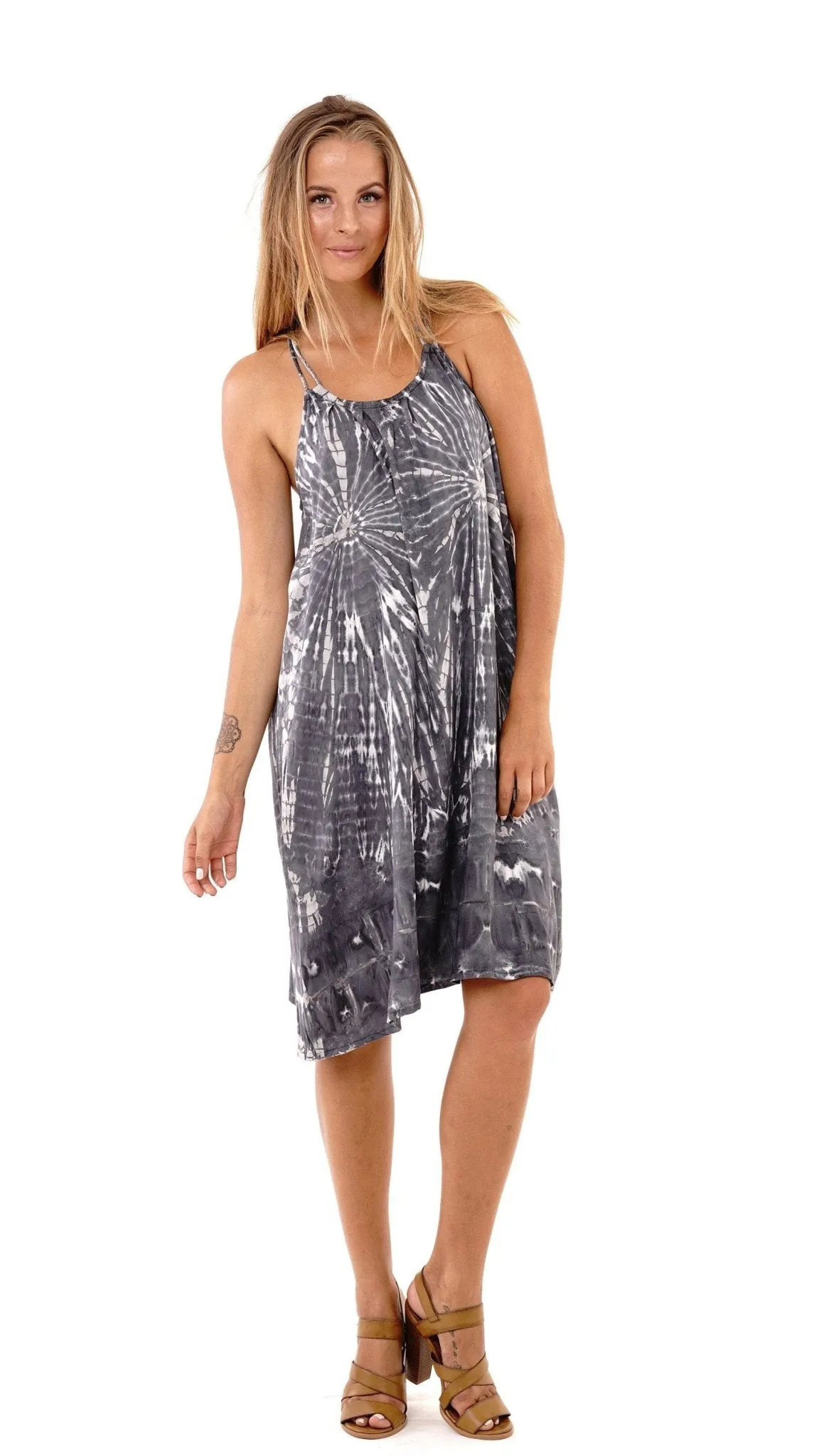 Lilith Tie Dye Batik Short Summer Dress