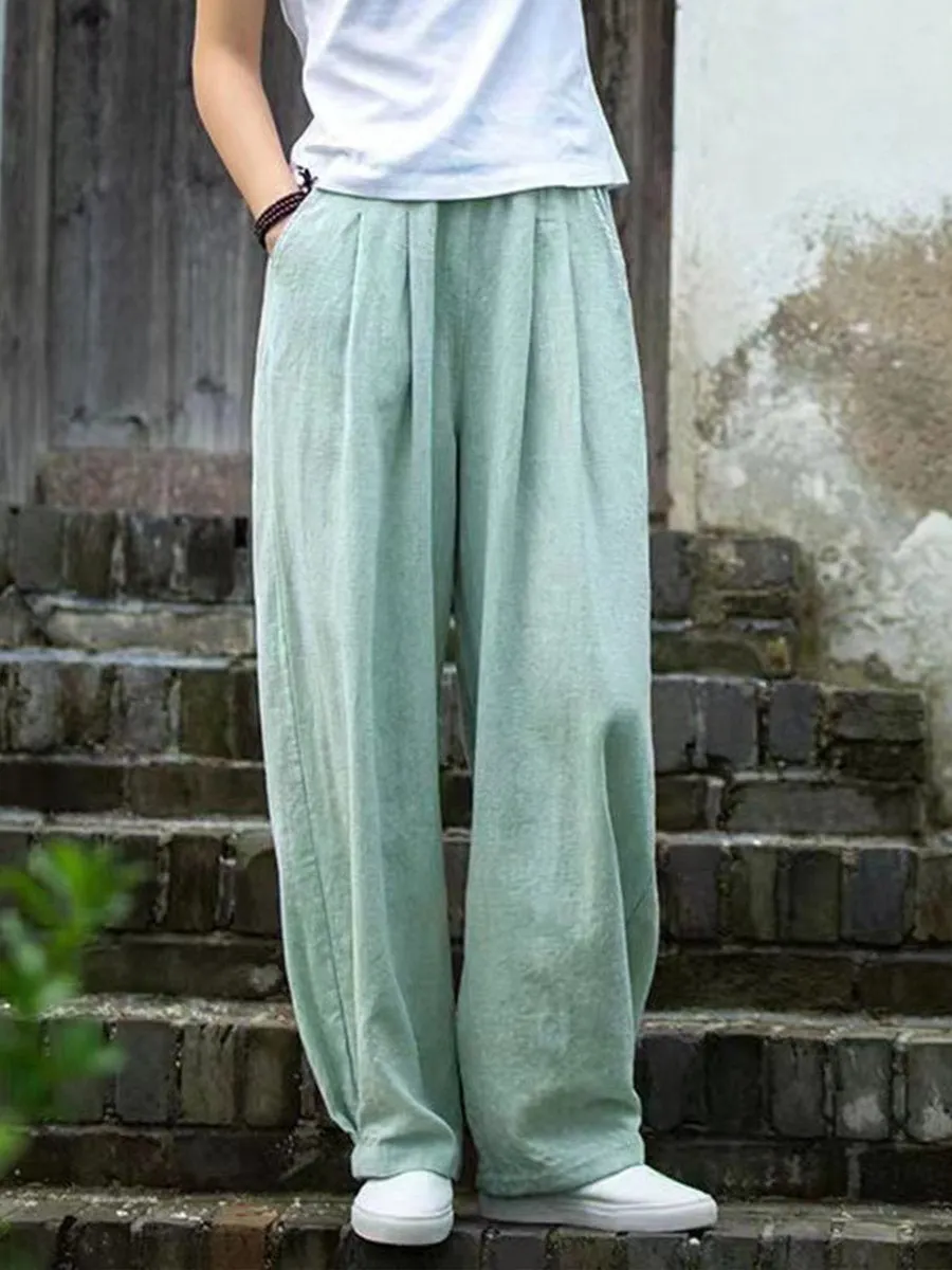 Loose-fitting Casual Cotton and Linen Lantern Yoga Pants