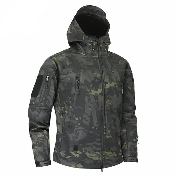 Men's Military Camouflage Fleece Jacket Army Tactical Clothing  Multicam Male Camouflage Windbreakers