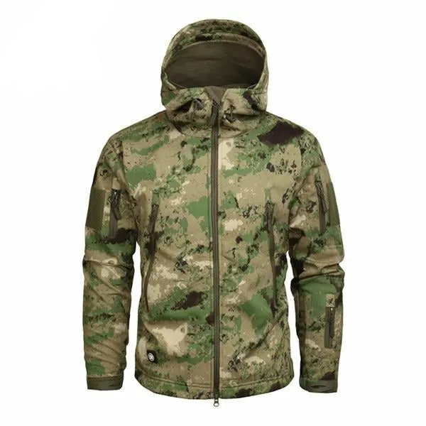 Men's Military Camouflage Fleece Jacket Army Tactical Clothing  Multicam Male Camouflage Windbreakers