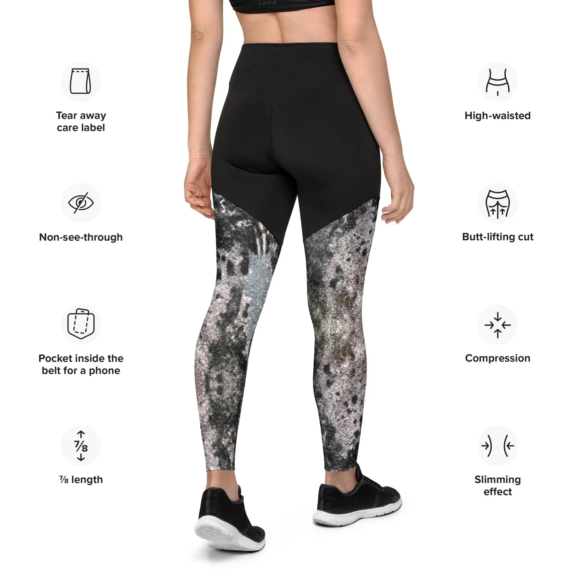 Mossy Rock Sports Leggings, control top, Commpression Fabric