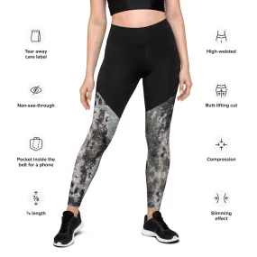 Mossy Rock Sports Leggings, control top, Commpression Fabric