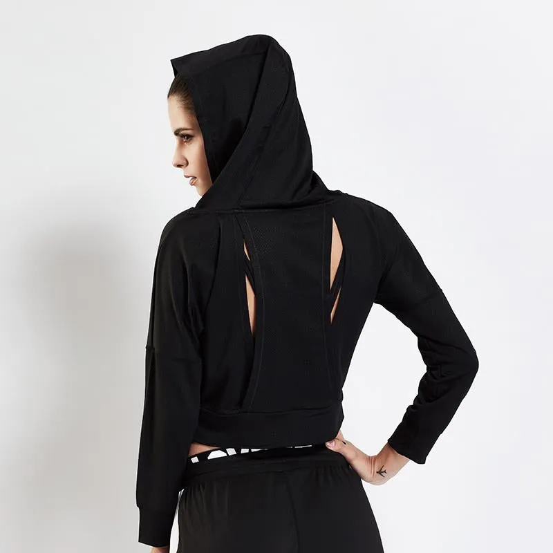 Open Back Hooded Track Jacket