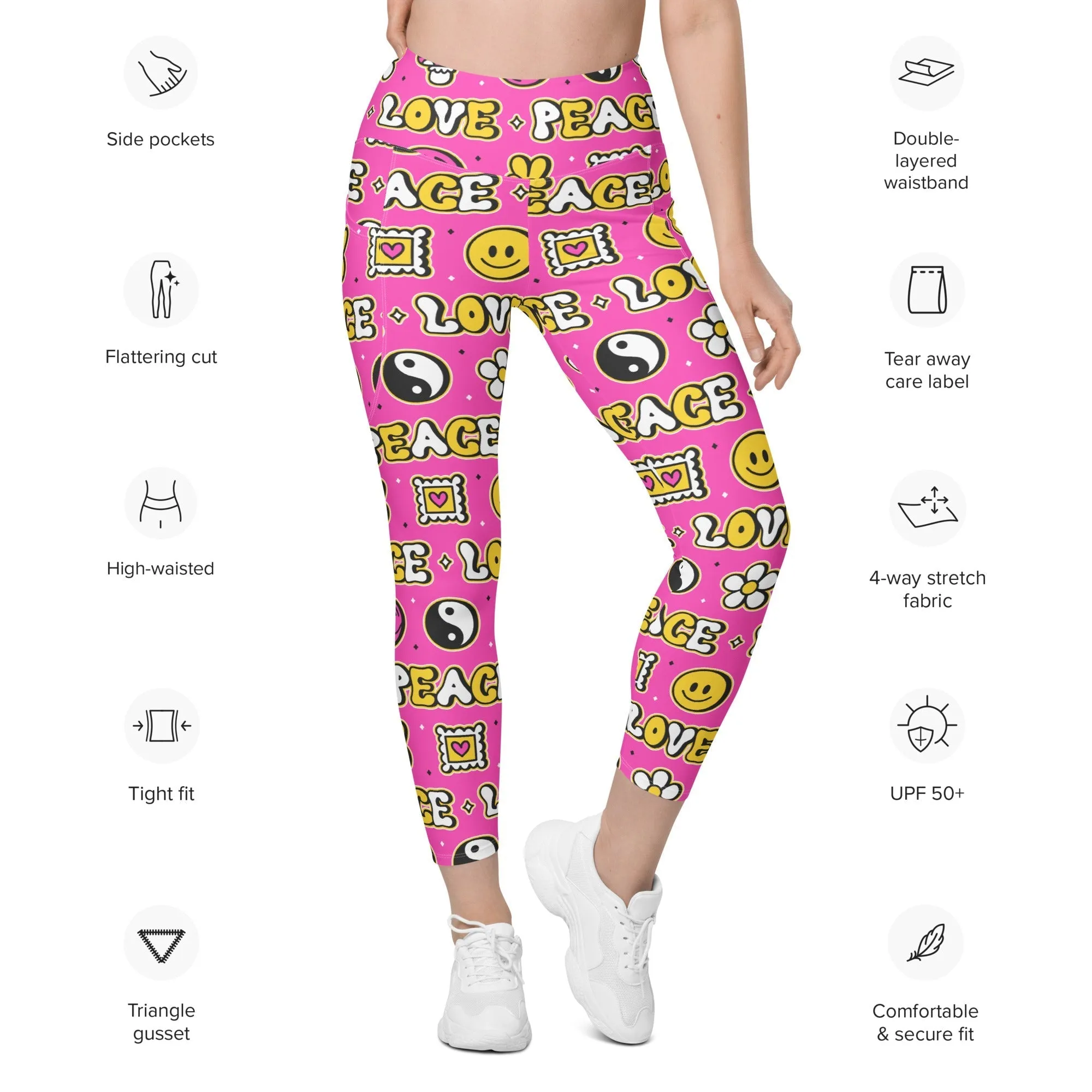 Peace and Love Leggings With Pockets