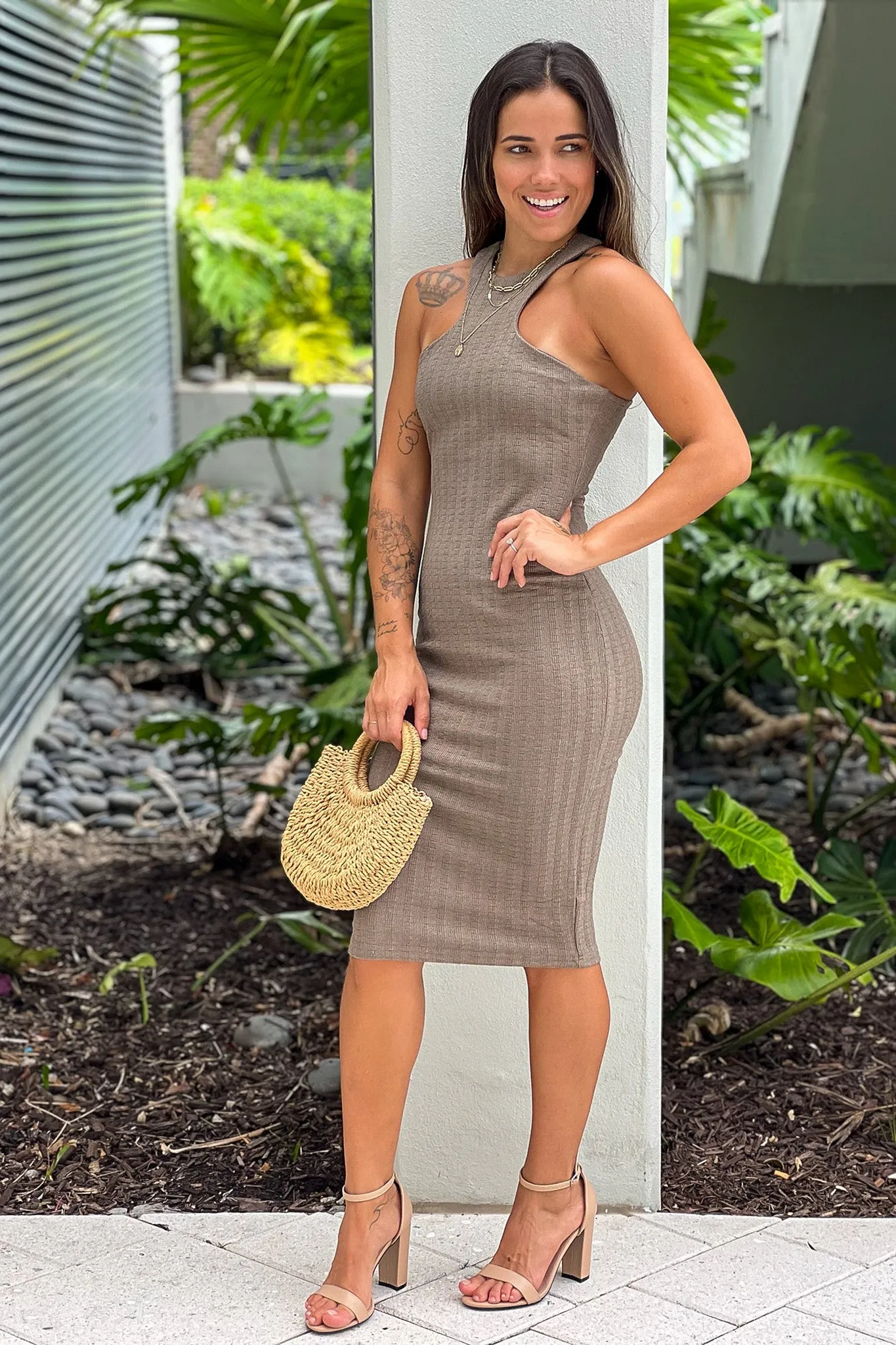 Pebble Racerback Midi Dress