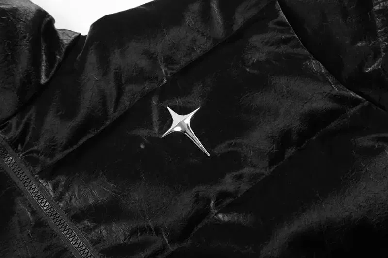 'Polaris' Faux Leather Puffer Jacket