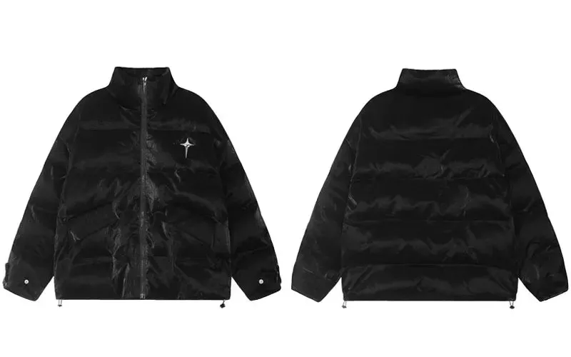 'Polaris' Faux Leather Puffer Jacket