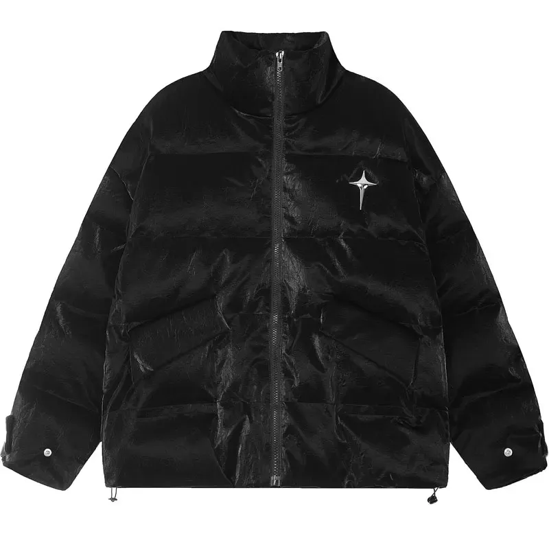 'Polaris' Faux Leather Puffer Jacket