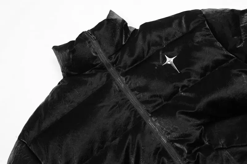 'Polaris' Faux Leather Puffer Jacket