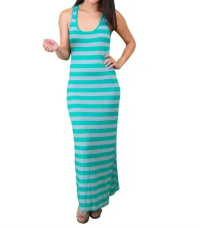 Racerback Maxi Dress Green Gray