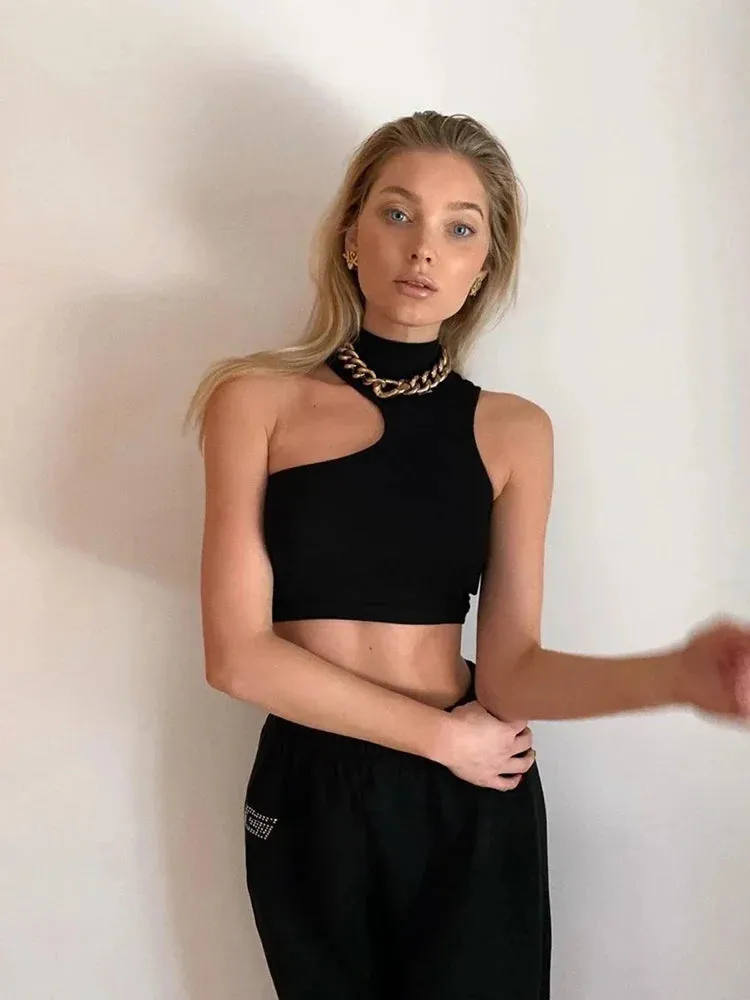 Sexy High Neck Crop Top