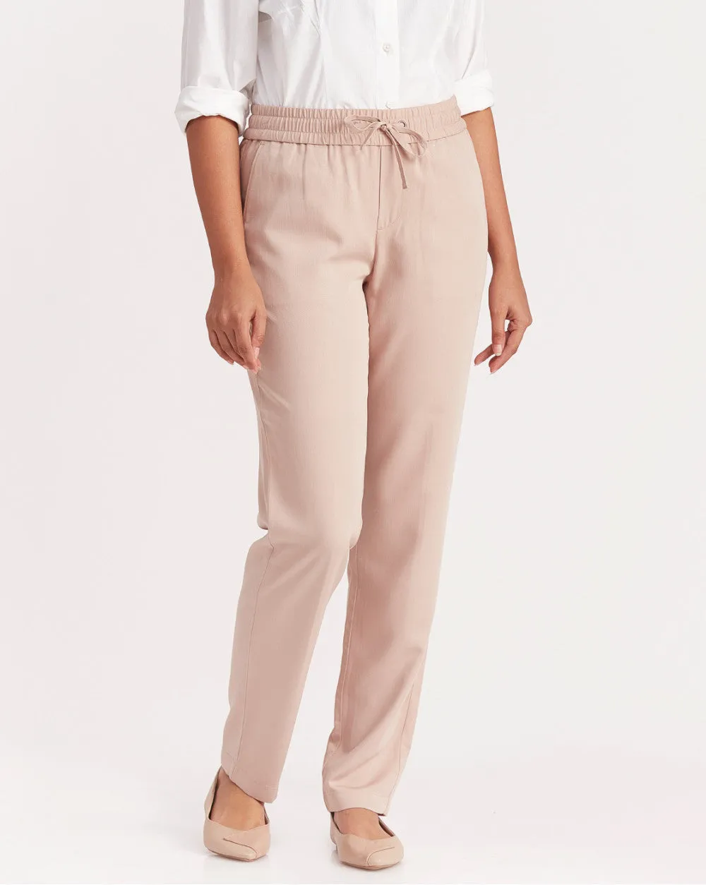 Tapered & Relaxed Fit Drawstring Pants - Rose Pink