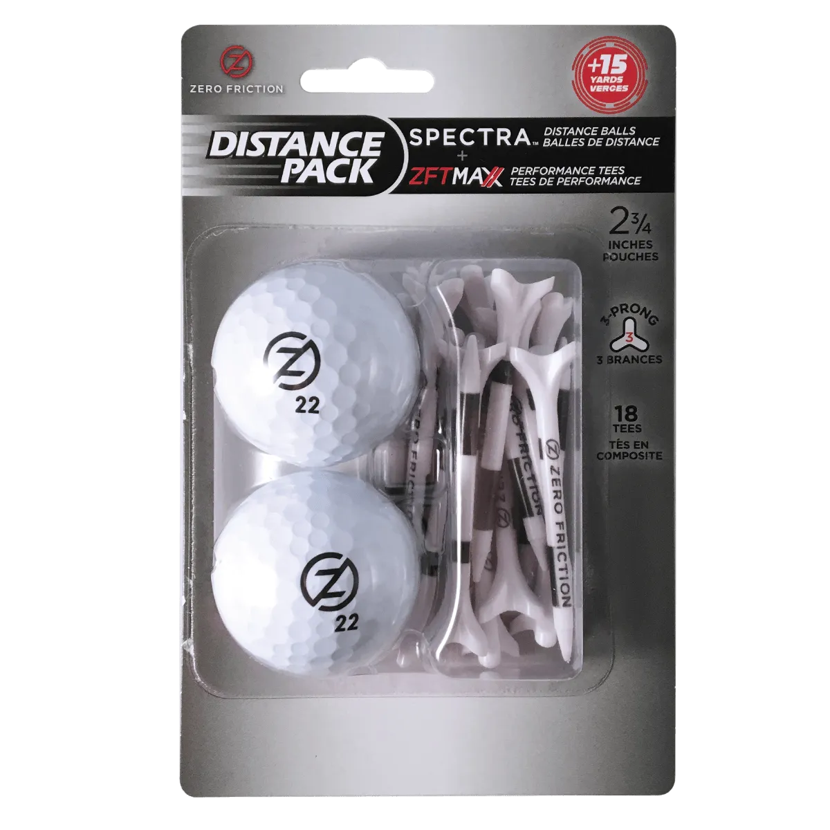 Zero Friction Spectra Distance 2 Ball/Tee Pack