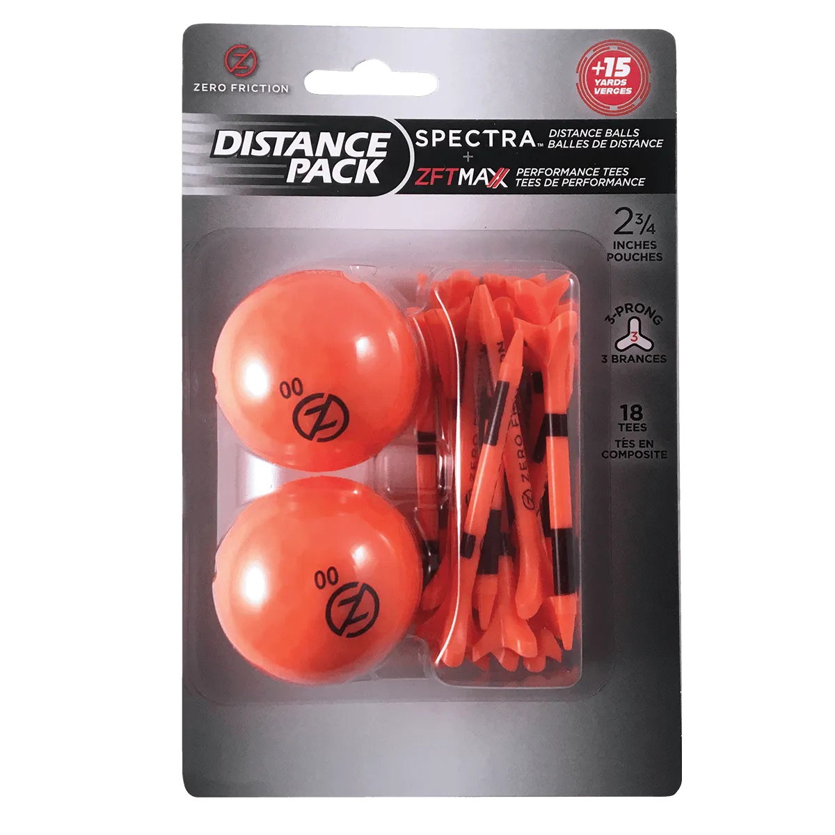 Zero Friction Spectra Distance 2 Ball/Tee Pack