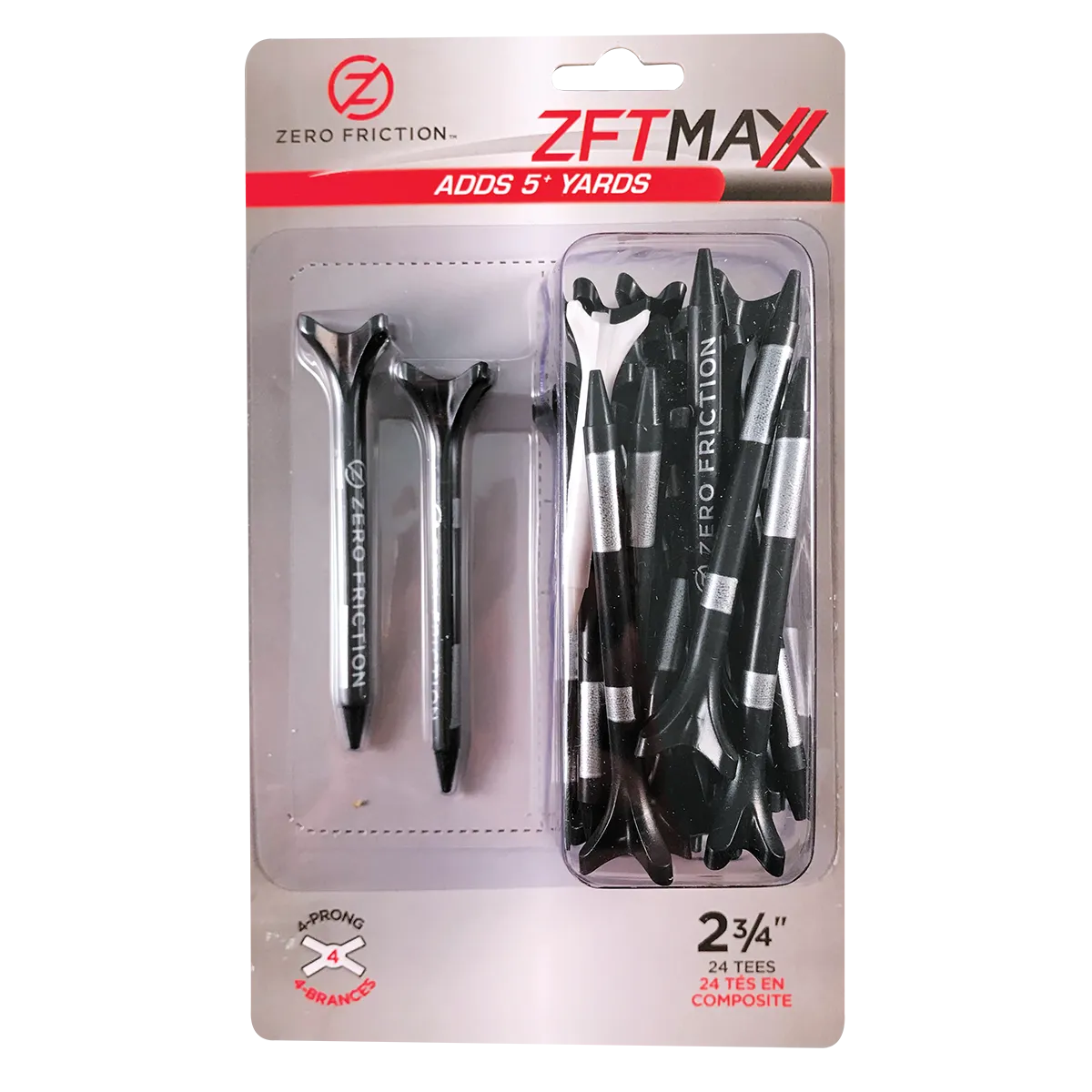 ZF MAXX 4-PRONG 2-3/4" TEES - 24 PACK